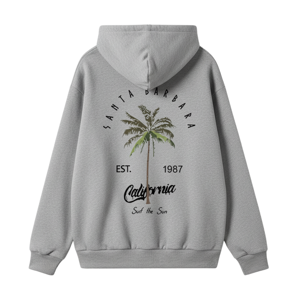 Men Casual Tropical Palm Tree Print Hooded Sweatshirt