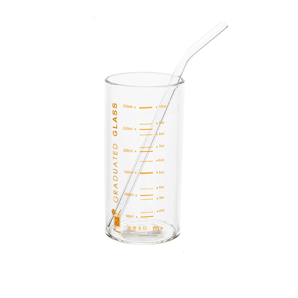 Measuring Cup Glass With Straw - Grafton Collection