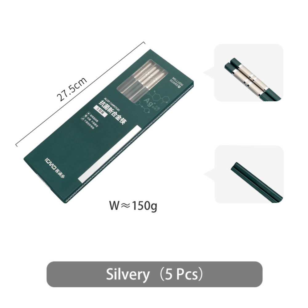 Chopsticks Anti Skid Scald Dark Green Chopsticks Set - Grafton Collection