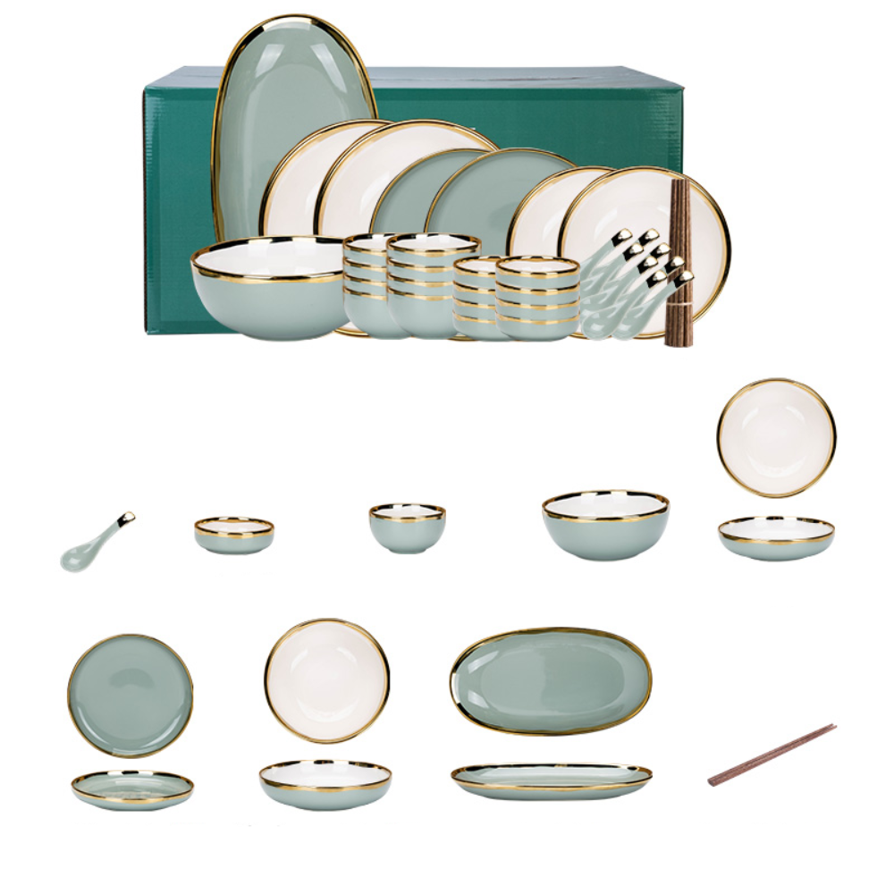 40 Piece Ceramic Dinnerware Set - Grafton Collection