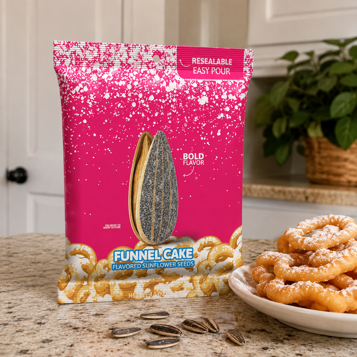 Pack Of 6 Sunflower Seeds Funnel Cake With Resealable 4oz Bags