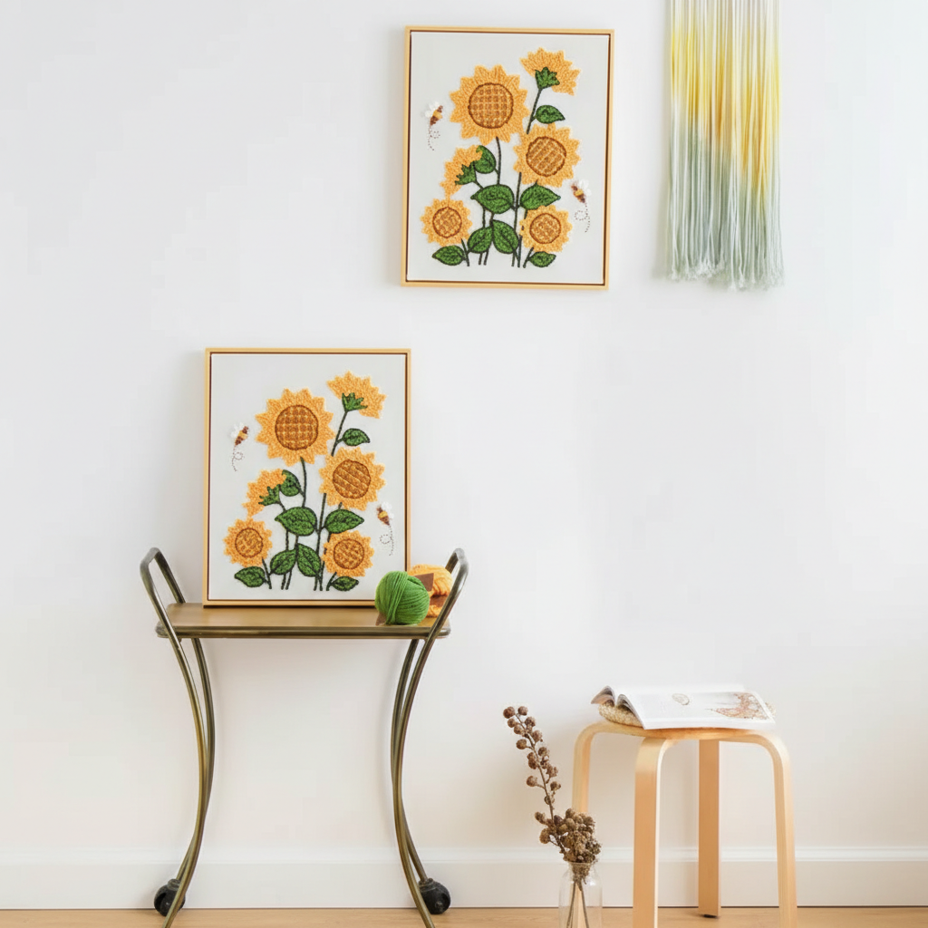 Punch Needle Textile Wall Art Set