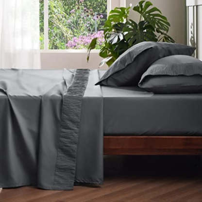 Pack Of 4 Hotel Luxury Burgundy Sheets, Easy Care Cooling Bed Sheet Set - Grafton Collection