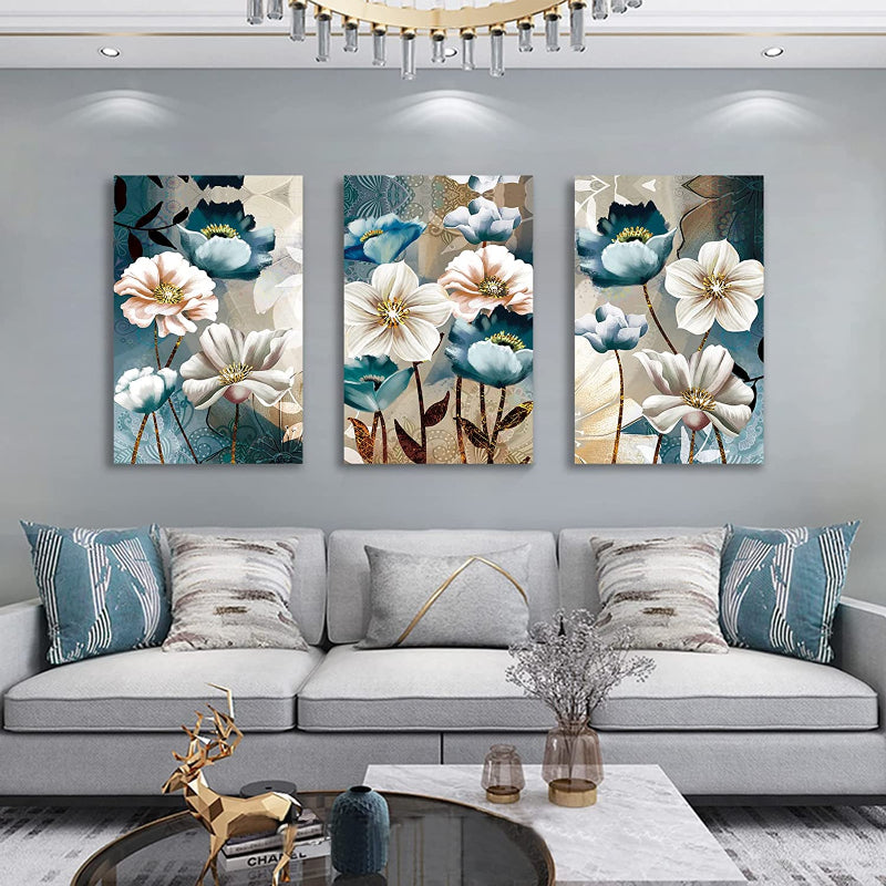 Pack Of 3 Canvas Wall Art for Living Room - Grafton Collection