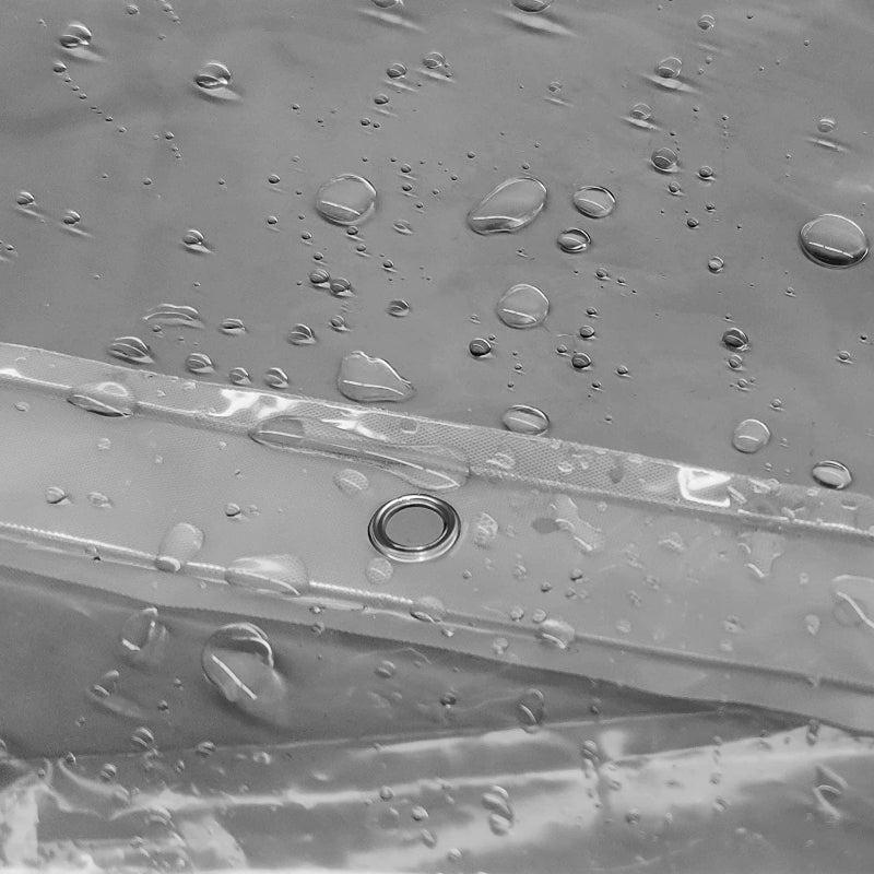 Shower Black Curtain Liner - Lightweight Shower Curtain With Magnets, Metal Grommets - Grafton Collection