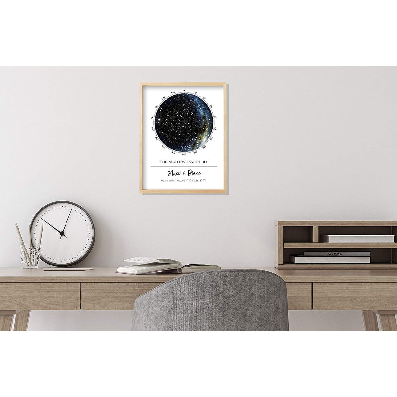 Personalized Star Map Unframed Star Prints, Star Constellation Map Wall Art - Grafton Collection