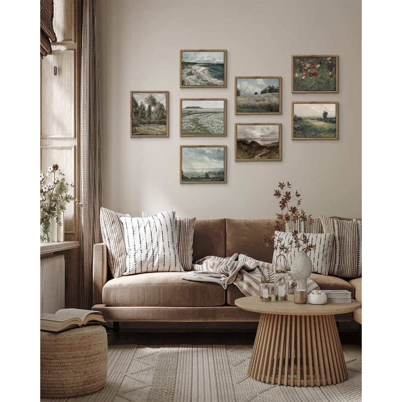 Framed Canvas Wall Art for Living Room Bedroom, Vintage Outskirts Painting Prints Farmhouse Small Bathroom Wall Art - Grafton Collection