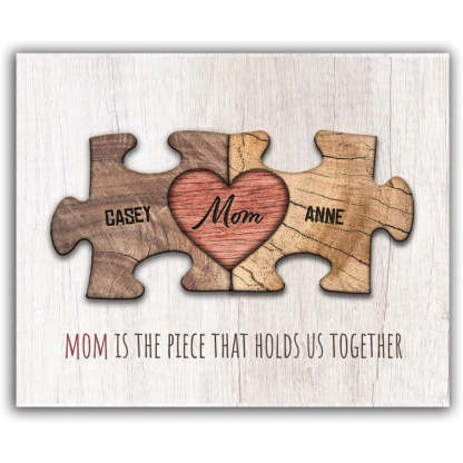 Personalized Puzzle Wall Art | Unique And Sentimental Customized With Up To 8 Names | Framed Canvas Or Wood Sign - Grafton Collection