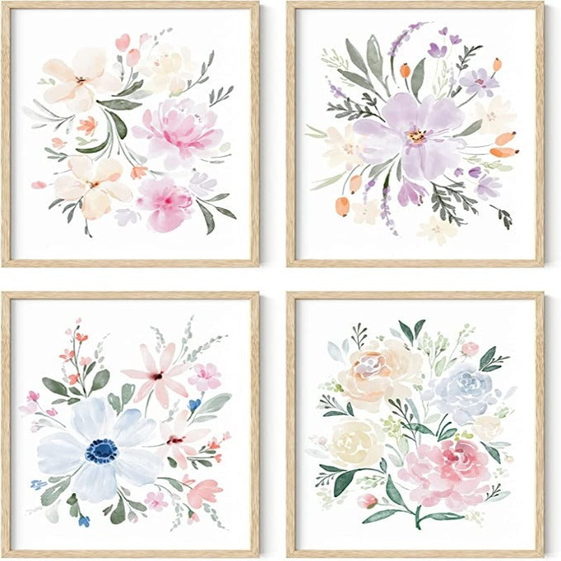 Framed Botanical Prints - Set of 4 Framed Plant Pictures Wall Art, Botanical Decor, Eucalyptus Decor, Plant Wall Decor, Botanical Wall Framed Art, Framed Plant Prints - Grafton Collection