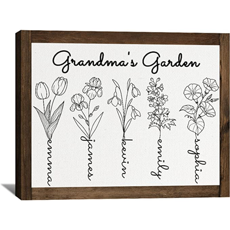 Prints Fun Custom Puzzle Piece Sign Canvas Prints With Names Personalized Mothers Day Gifts For Mom From Daughter Son Birthday Gifts For Mom Canvas Wall Art - Grafton Collection