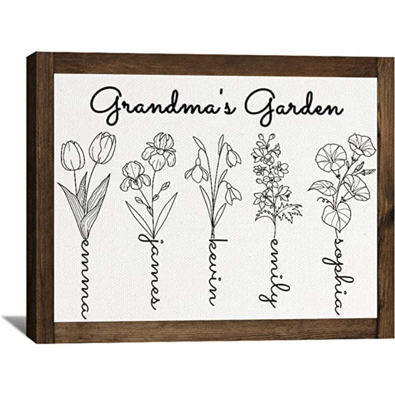 Prints Fun Custom Puzzle Piece Sign Canvas Prints With Names Personalized Mothers Day Gifts For Mom From Daughter Son Birthday Gifts For Mom Canvas Wall Art - Grafton Collection