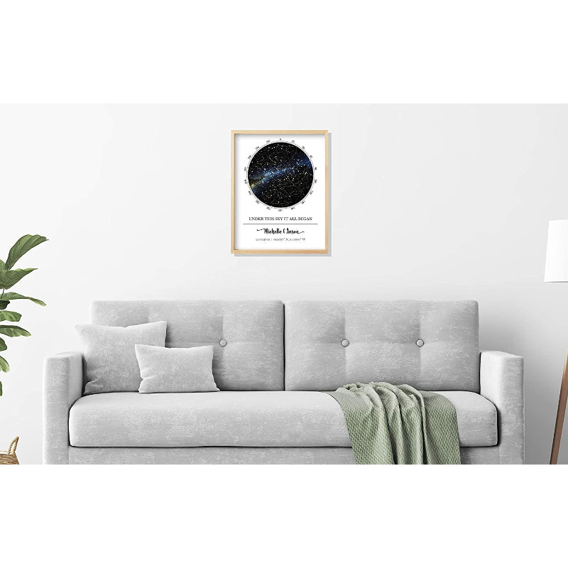 Personalized Star Map Unframed Star Prints, Star Constellation Map Wall Art - Grafton Collection