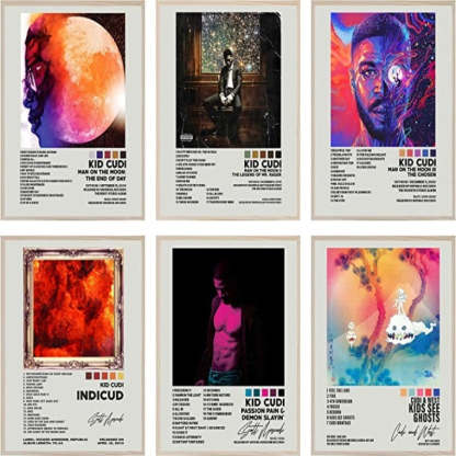 Music Album Cover Posters Print Set of 4 Room Aesthetic Canvas Wall Art for Girl and Boy Teens Dorm Decor - Grafton Collection
