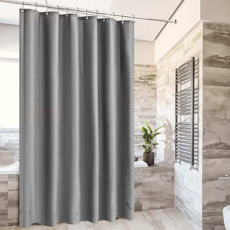Gray Shower Curtain Liner - Lightweight Curtains With Magnets, Metal Grommets - Grafton Collection