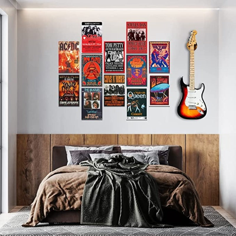 Vintage Rock Band Posters for Room Aesthetic, Retro Music Room Wall Bedroom Decor Wall Art, Vintage Rock Band Music Concert Poster Wall Collage, Old Music Album Cover Prints - Grafton Collection