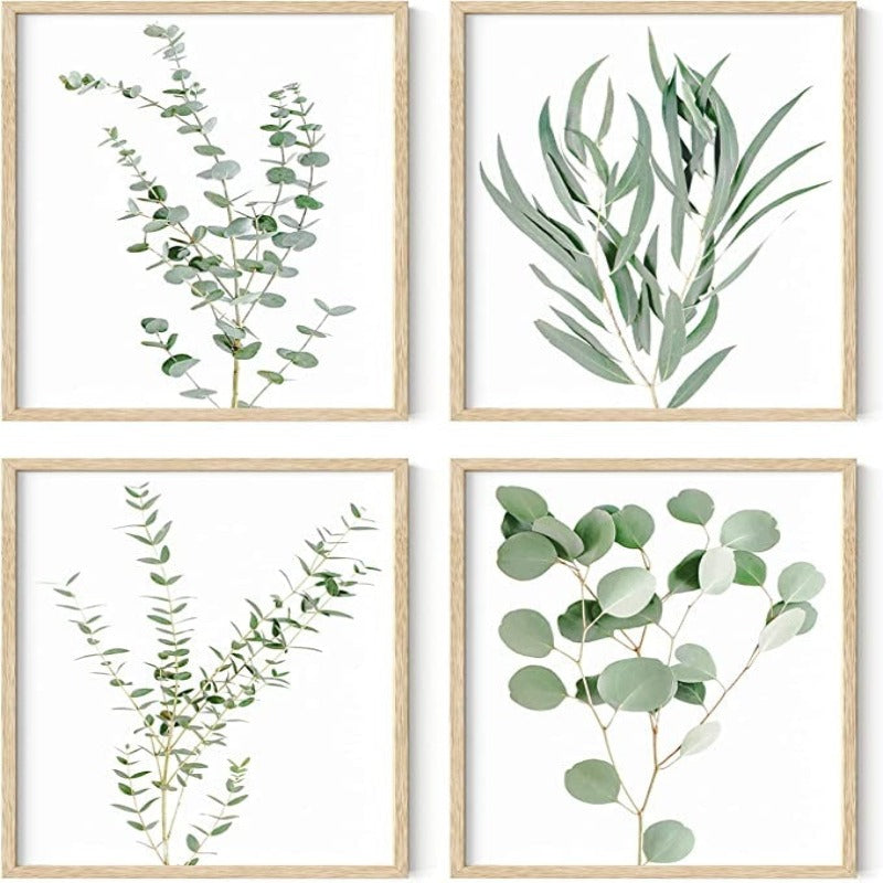 Framed Botanical Prints - Set of 4 Framed Plant Pictures Wall Art, Botanical Decor, Eucalyptus Decor, Plant Wall Decor, Botanical Wall Framed Art, Framed Plant Prints - Grafton Collection