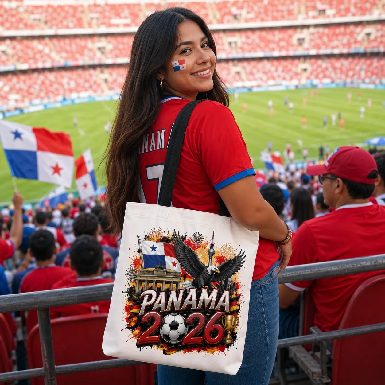 World Cup 2026 Panama Graphic Printed Football Supporter Tote Bag