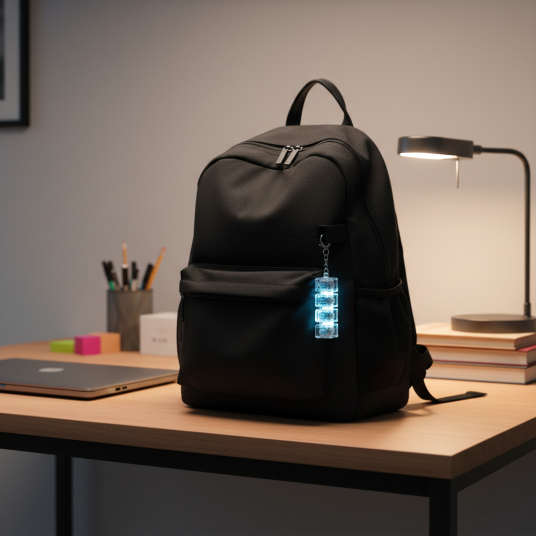 LED Light Click Keychain With Mechanical Button Feel