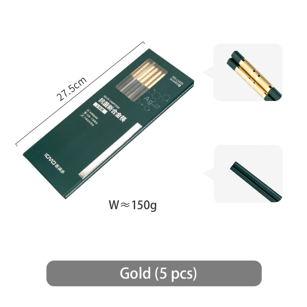 Chopsticks Anti Skid Scald Dark Green Chopsticks Set - Grafton Collection