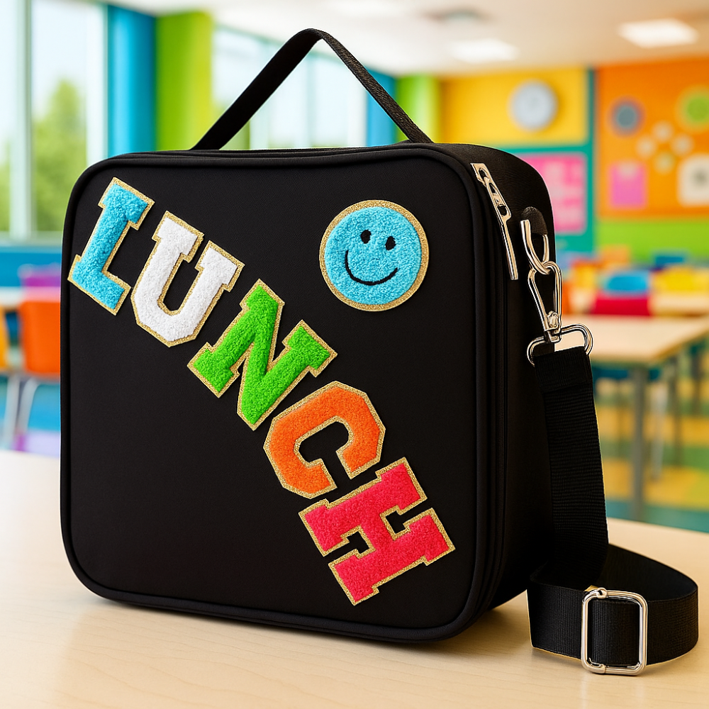 Insulated Lunch Bag With Adjustable Shoulder Strap For Girls School and Travel
