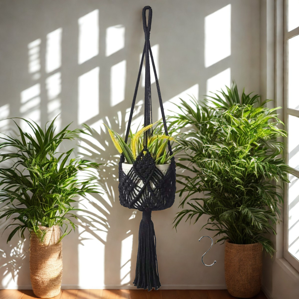 Rope Plant Pot Holder Hanging Basket For Home Garden Decor