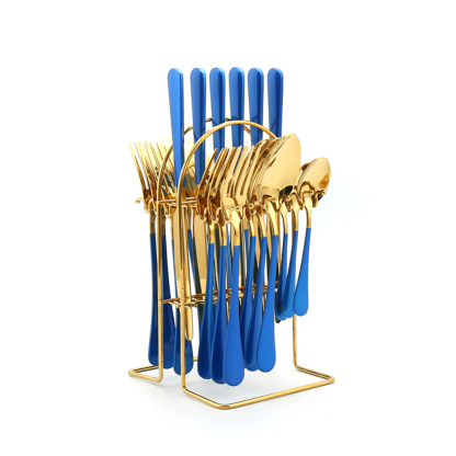 24 Piece Stainless Steel Flatware Set + Stand - Grafton Collection