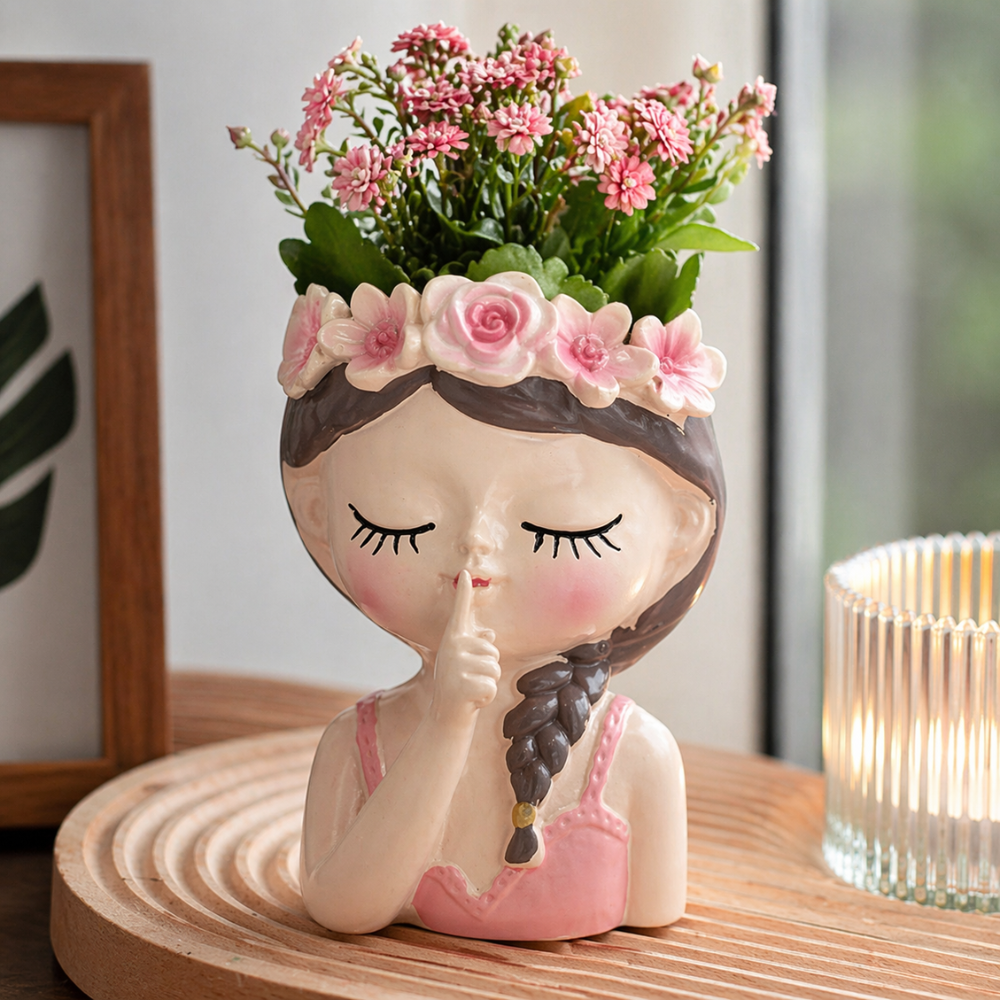 Creative Girl Sleeping Pose Figurines Flowerpot For Garden Decoration