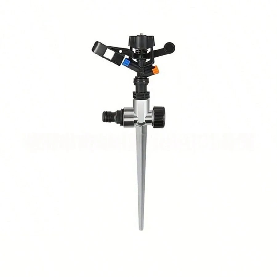 1 Piece Aluminum and Zinc Alloy Ground Spike Rotating Sprinkler For Large Garden Irrigation