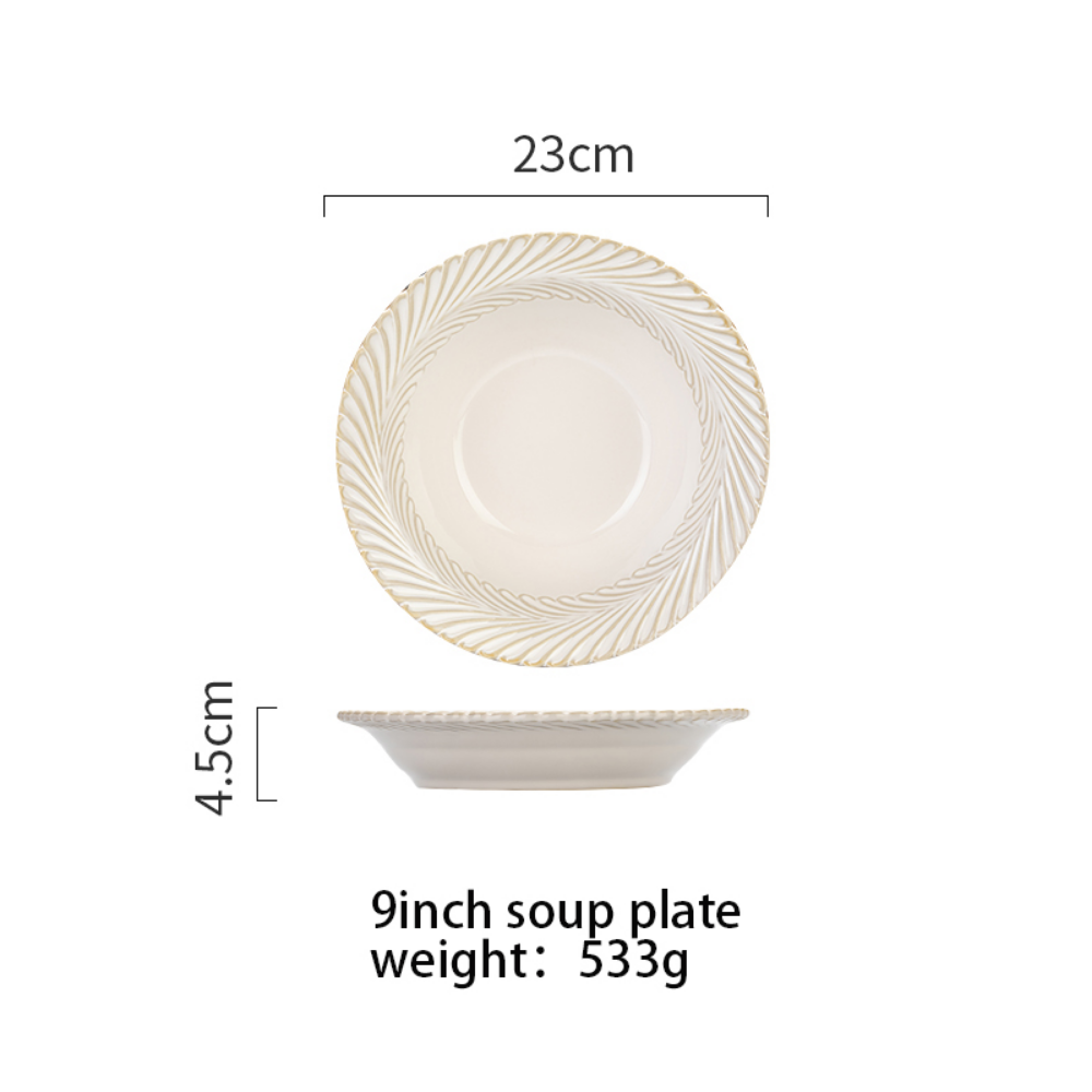 White Japanese Retro-Style Dinnerware Set - Grafton Collection