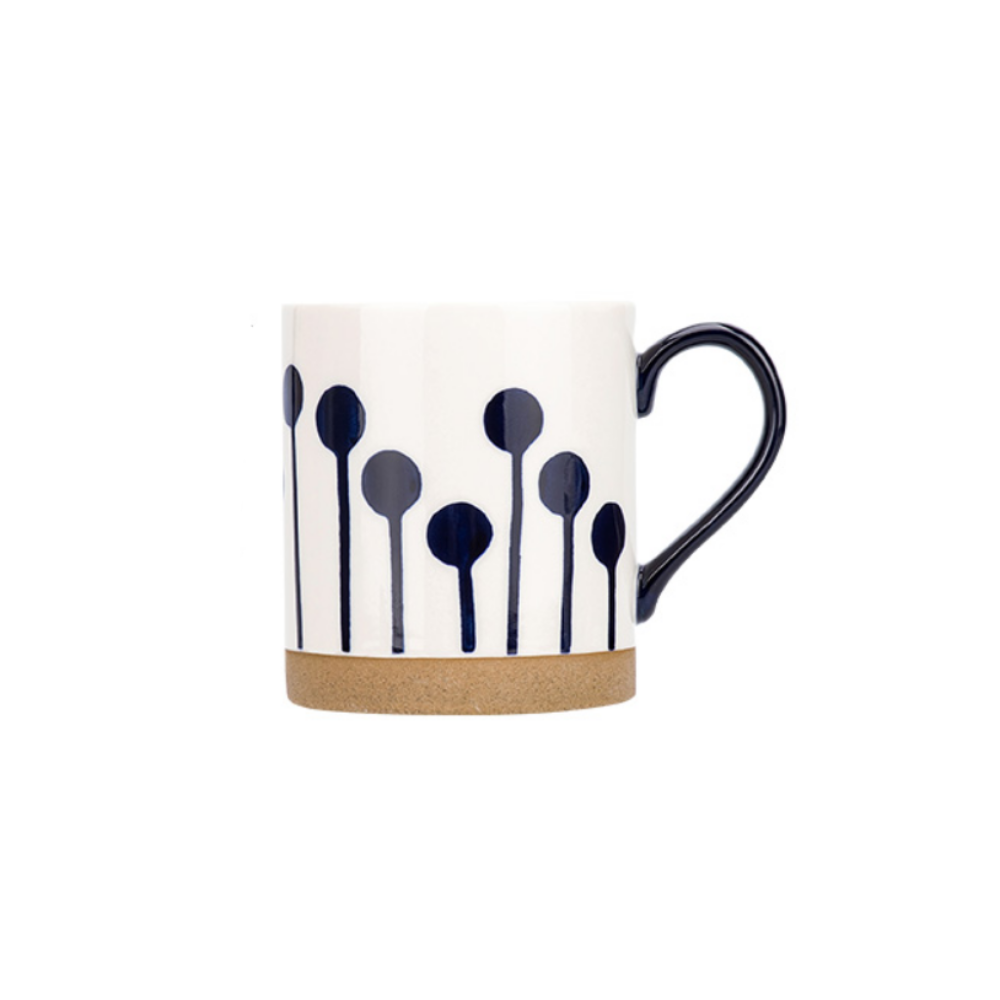 Hand-Painted Blue Ceramic Mugs - Grafton Collection