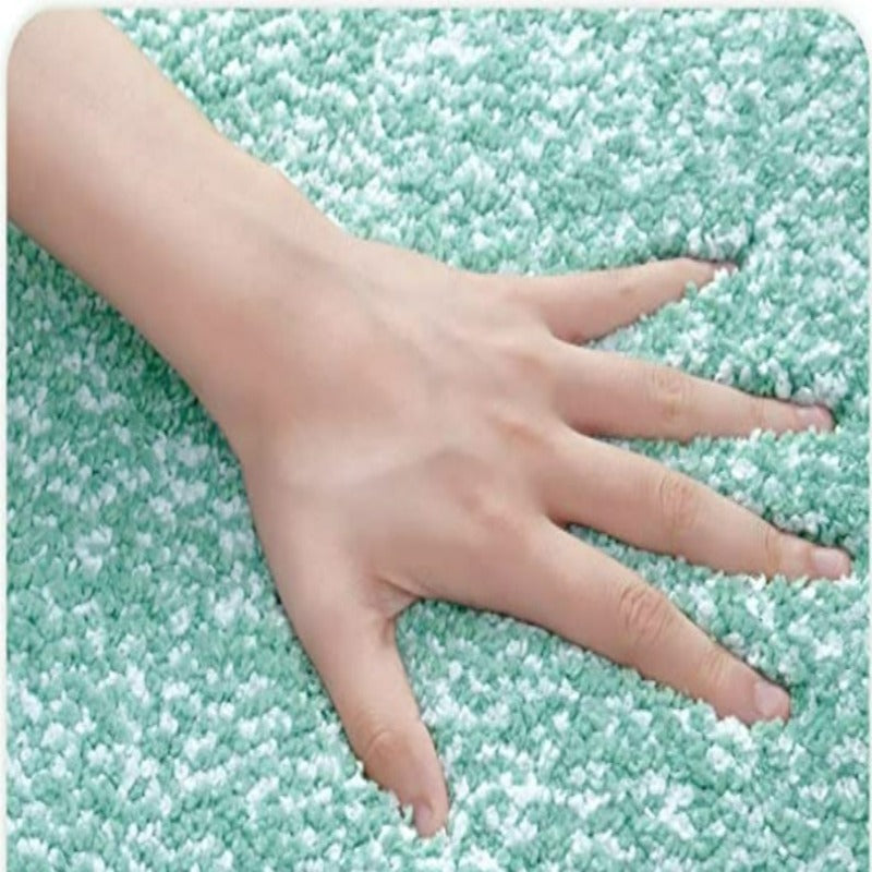 Green Non Slip Bath Mat-Soft and Water Absorbent Rug, Machine Washable Plush Mat for Bathroom, Laundry Room and Living Room - Grafton Collection