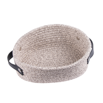 Eco-Friendly Cotton & Linen Woven Rope Storage Basket With Handles - Grafton Collection