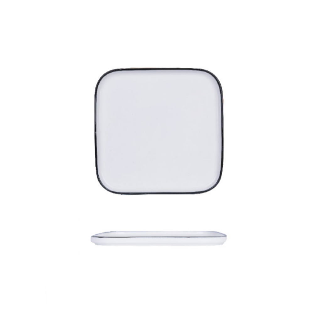 Black Border Ceramic Plates - Grafton Collection