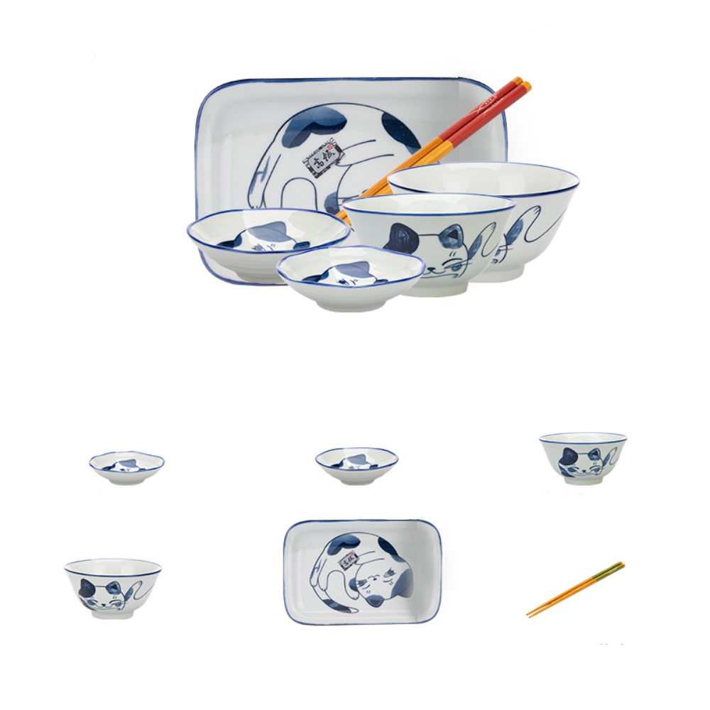 6 Piece Blue Dinnerware Set - Grafton Collection