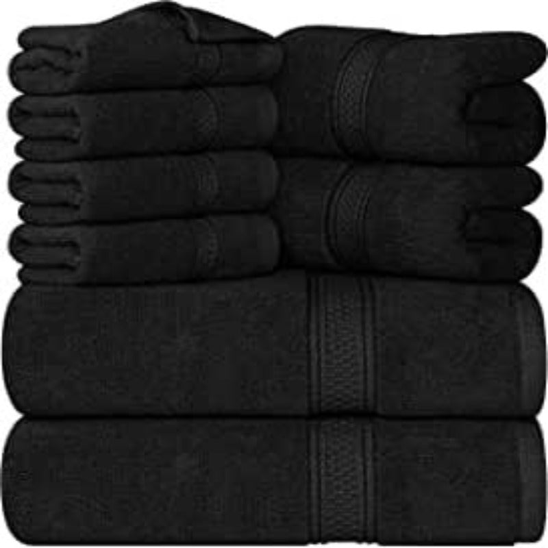 8-Piece Towel Set, 2 Bath Towels, 2 Hand Towels, and 4 Wash Cloths, Highly Absorbent Towels for Bathroom, Gym, Hotel, and Spa - Grafton Collection