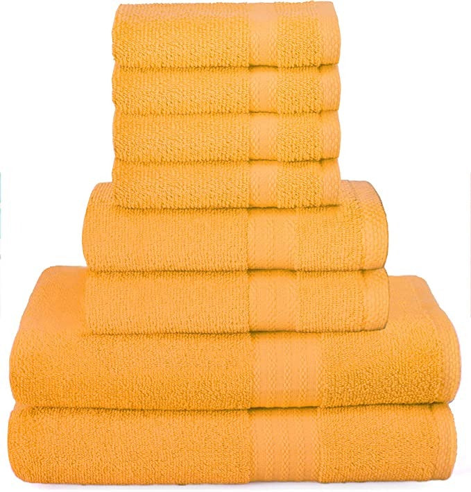 Pack Of 8 Towel Set Pure Ring, 2 Oversized Bath Towels, 2 Hand Towels, 4 Wash Cloths Ideal for Everyday use, Hotel & Spa - Grafton Collection
