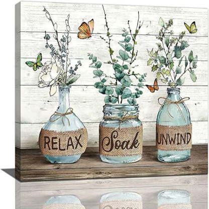 Farmhouse Bathroom Decor Wall Art Rustic Sunflower Bathroom Pictures Canvas Print Country Bathroom Painting Prints Wall Decor Framed Artwork Decor for Living Room Bathroom - Grafton Collection