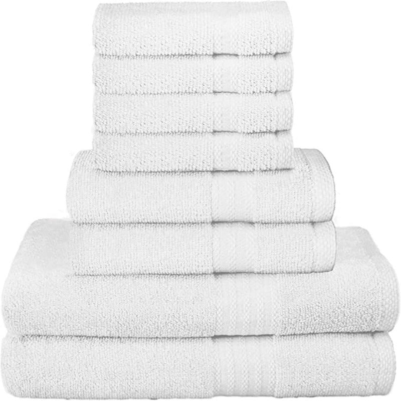 Pack Of 8 Towels Set Pure Ring, 2 Oversized Bath Towels, 2 Hand Towels, 4 Wash Cloths Ideal for Everyday use, Hotel & Spa - Grafton Collection