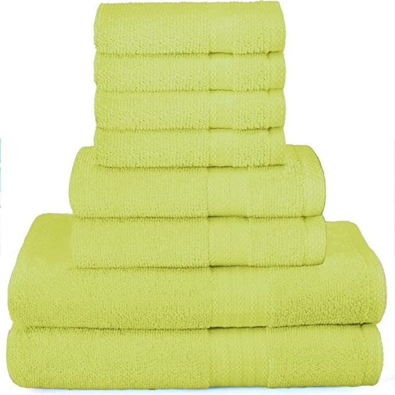 Pack Of 8 Towels Set Pure Ring, 2 Oversized Bath Towels, 2 Hand Towels, 4 Wash Cloths Ideal for Everyday use, Hotel & Spa - Grafton Collection