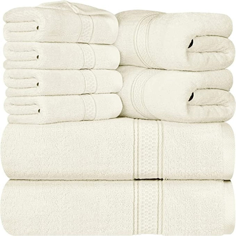 8-Piece Towel Set, 2 Bath Towels, 2 Hand Towels, and 4 Wash Cloths, Highly Absorbent Towels for Bathroom, Gym, Hotel, and Spa - Grafton Collection