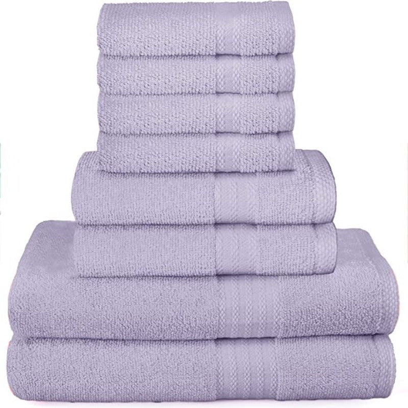 Pack Of 8 Towels Set Pure Ring, 2 Oversized Bath Towels, 2 Hand Towels, 4 Wash Cloths Ideal for Everyday use, Hotel & Spa - Grafton Collection