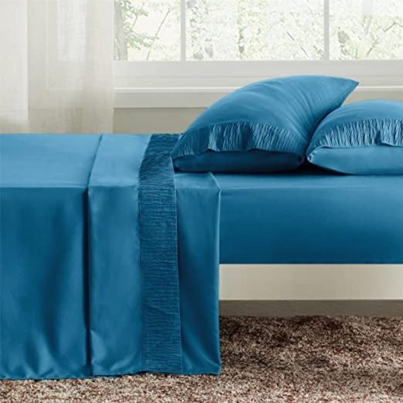 Pack Of 4 Hotel Luxury Burgundy Sheets, Easy Care Cooling Bed Sheet Set - Grafton Collection