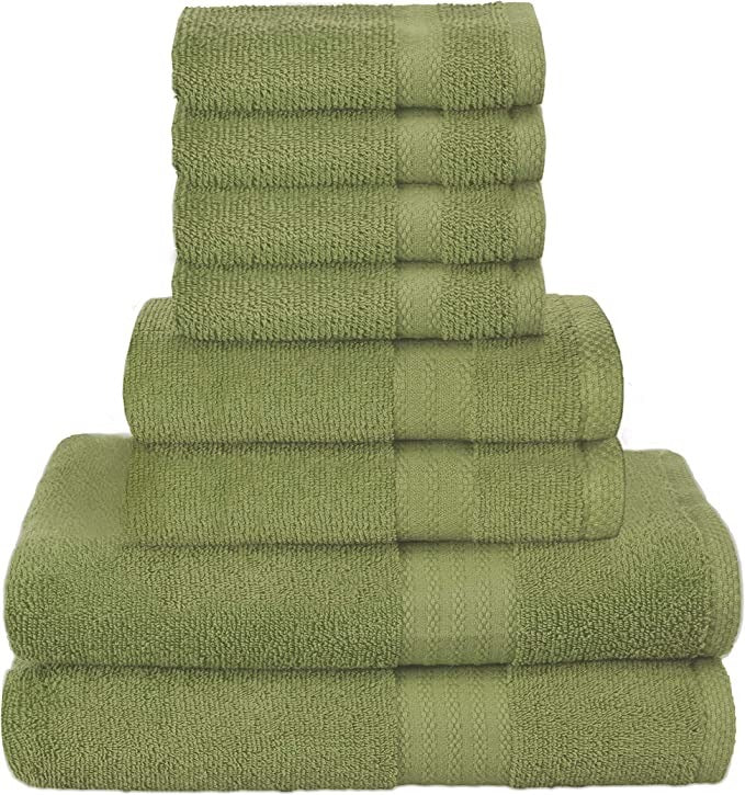 Pack Of 8 Towel Set Pure Ring, 2 Oversized Bath Towels, 2 Hand Towels, 4 Wash Cloths Ideal for Everyday use, Hotel & Spa - Grafton Collection