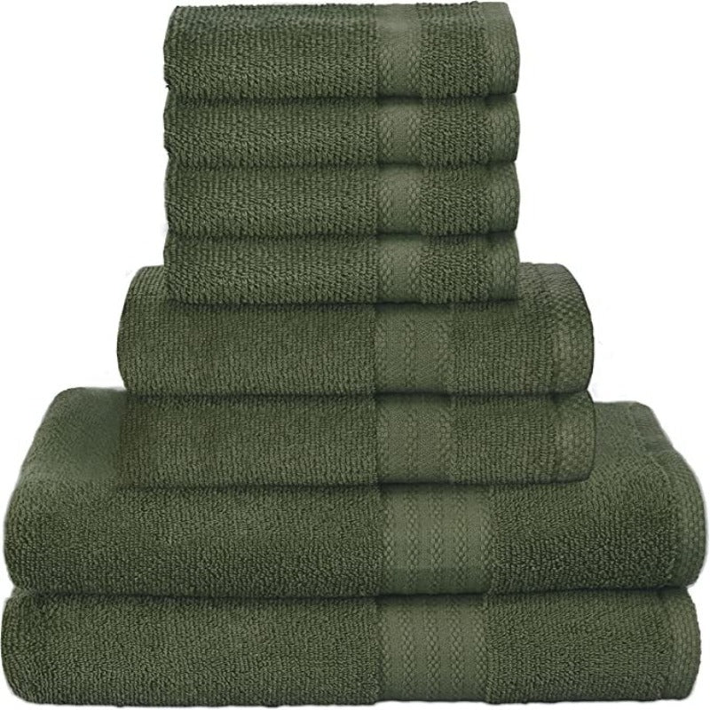 Pack Of 8 Towels Set Pure Ring, 2 Oversized Bath Towels, 2 Hand Towels, 4 Wash Cloths Ideal for Everyday use, Hotel & Spa - Grafton Collection