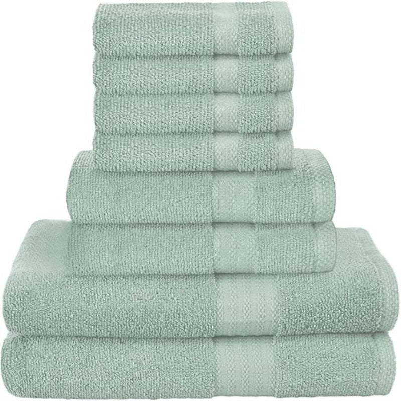 Pack Of 8 Towels Set Pure Ring, 2 Oversized Bath Towels, 2 Hand Towels, 4 Wash Cloths Ideal for Everyday use, Hotel & Spa - Grafton Collection