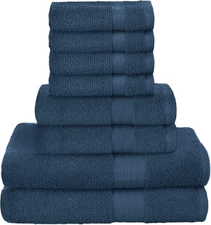 Pack Of 8 Towel Set Pure Ring, 2 Oversized Bath Towels, 2 Hand Towels, 4 Wash Cloths Ideal for Everyday use, Hotel & Spa - Grafton Collection