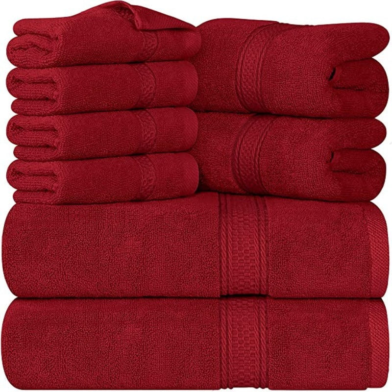 Ring Spun Cotton 8-Piece Towel Set, 2 Bath Towels, 2 Hand Towels, and 4 Wash Cloths, Highly Absorbent Towels for Bathroom, Gym, Hotel, and Spa - Grafton Collection