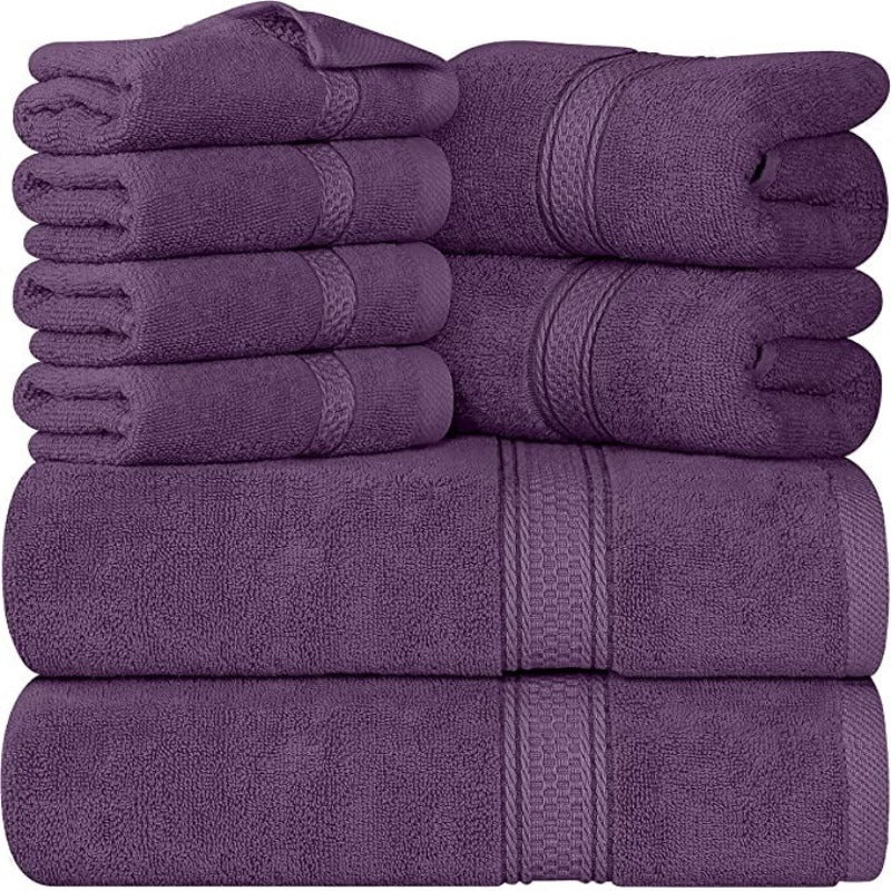 Ring Spun Cotton 8-Piece Towel Set, 2 Bath Towels, 2 Hand Towels, and 4 Wash Cloths, Highly Absorbent Towels for Bathroom, Gym, Hotel, and Spa - Grafton Collection