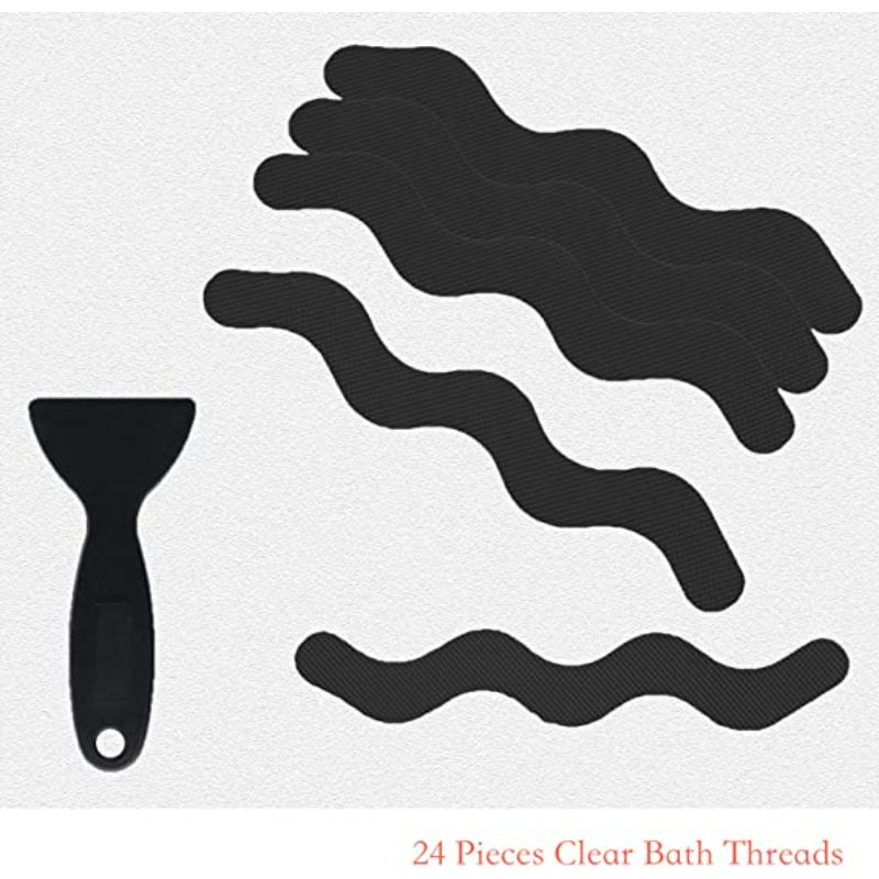 Patented Anti Slip Shower Stickers-Safety Bathtub Strips Adhesive Decals with Premium Scraper for  Bath Tub Shower Stairs Ladders Boats - Grafton Collection