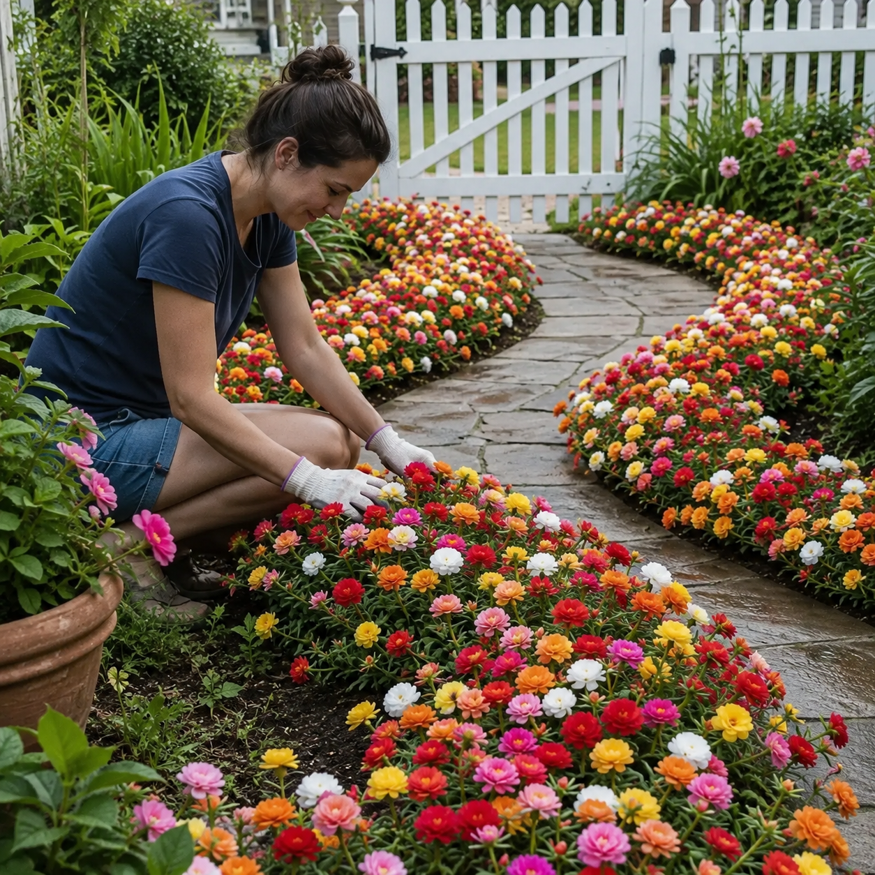 Pack Of 10000 Vibrant Mixed Colors Double Flowered Portulaca Moss Rose Seeds
